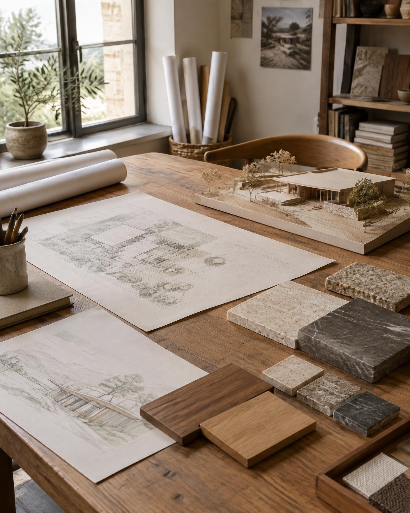 Architectural interior with natural light