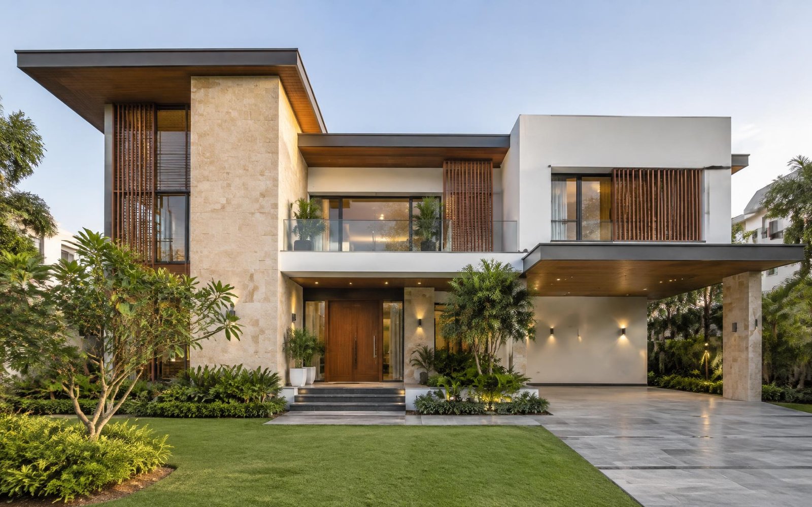 A calm, sunlit residence
