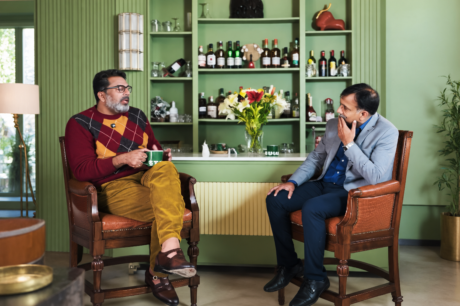 Col. Rohit Mishra in conversation over tea
